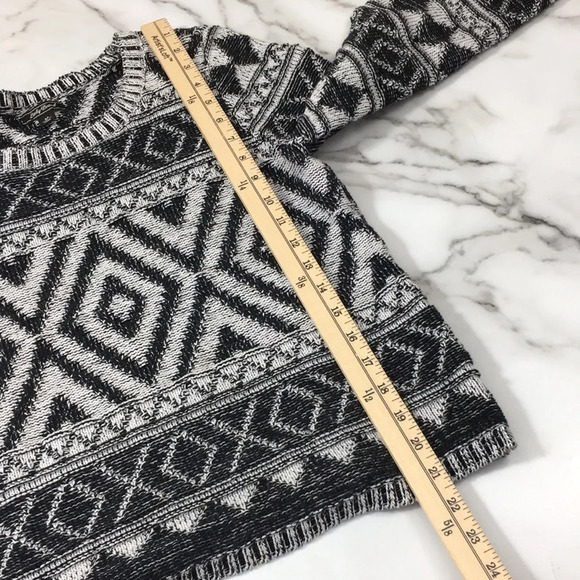Lucky Brand Black White Jacquard Knit Sweater - Picture 7 of 12
